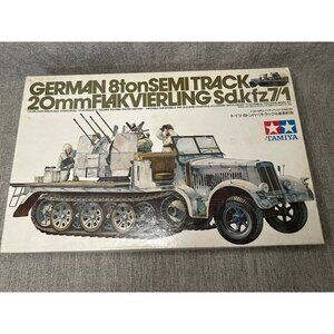 Tamiya 1:35 German 8 Ton Semi Truck 20mm Flakvierling Sd.kfz 7/1 WWII Model Open